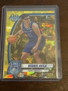 2025 Bowman Chrome U Basketball Yellow Sapphire Robbie Avila # 12/75 - Picture 1 of 6
