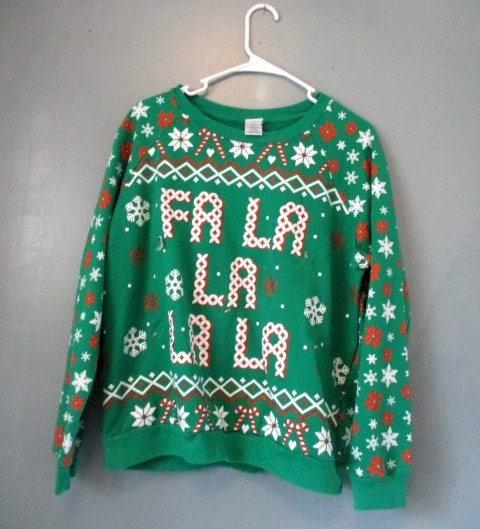 FREEZE бренд Рождество пуловер свитер, зеленый с снежинками размер XL (15-17) - Изображение 1 из 4