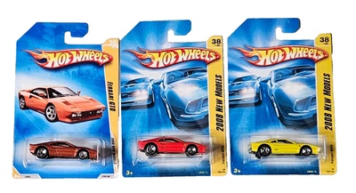 Hot Wheels Ferrari GTO 2008 New Models Lot Of 3 Red,Yellow,Orange New 38 Of 40 - Image 1 of 2