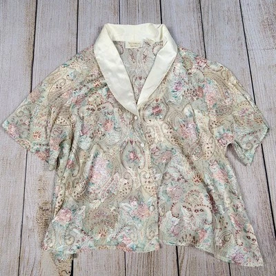 Vintage 90s Victoria's Secret Gold Label Intimates Floral Top/blouse Size Medium - Image 1 of 4