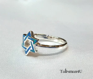 Opal Davidstern 925 Sterling Silber Ring Kabbala Judaica Schmuck aus Israel - Bild 1 von 4