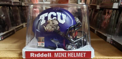 TCU HORNED FROGS 2023 MATTE PURPLE  ALTERNATE  MINI HELMET RIDDELL NEW IN BOX - Image 1 of 4