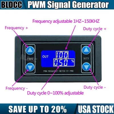 XY-PWM Signal Generator PWM Pulse Frequency Cycle Adjustable Module LCD Display