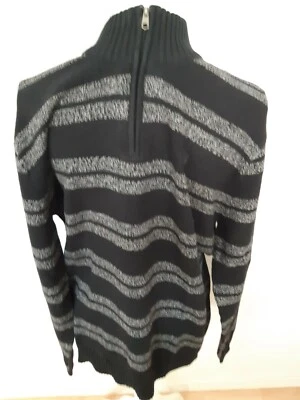 American Rag Sweater 1/4 Zipper Size XL Black 100% Cotton Long Sleeves - Image 1 of 3