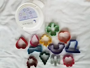 12 pc. Assorted New Metal Cookie Cutter Set By Wilton W/Plastic Container - Picture 1 of 3