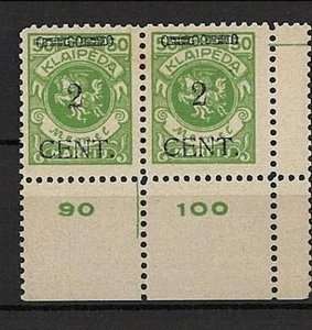 Memel 177 Typ III UR Eckrandpaar, geprueft "MATHEISEN BPP", **#b424 - Picture 1 of 2