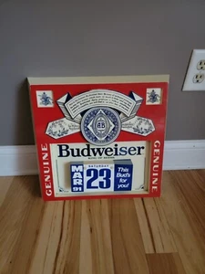 Vintage 1986 Budweiser Beer Born Before Age 21 Calender Sign - Picture 1 of 9