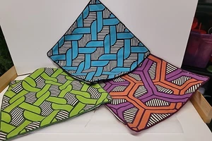 3 Thomas Paul Geometric Square Zippered Pillow Covers 100% NEW 18" 100% Cotton - Picture 1 of 10