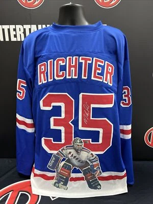 Mike Richter Signed New York Rangers Autographed Blue Jersey Steiner CX COA - Image 1 of 3