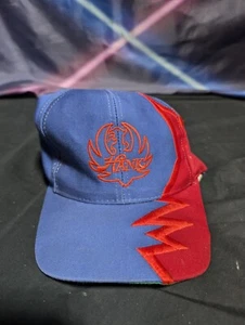 Vtg Hank Williams Jr Hat 80s 90s Metal Buckle Red White Blue Embroidered Concert - Picture 1 of 5