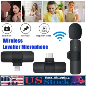 Microfono Wireless Lavalier Lapel Mic registrazione audio video per Android/iphone - Foto 1 di 16