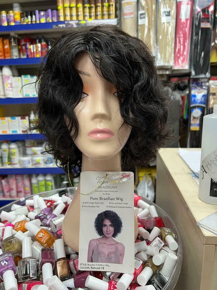 Sleek Virgin Gold Short Wavy 100% Virgin Human Hair Wig - CAMILLI UK Postage