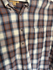 ? Vtg The Foundry Supply Co 4XL Plaid Flannel Shirt Blue Orange Grey  - Picture 1 of 6