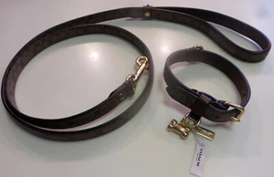 NEW Coach Signature "C" Dog Collar F26175 + Leash F26176 Set   Size Small - Picture 1 of 6