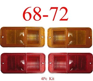 68 72 Chevy 4Pc Standard Side Lights Amber & Red GMC C/K Truck Blazer Suburban - Picture 1 of 13