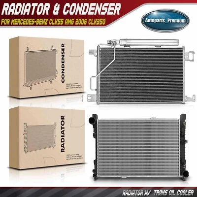 Nuevo kit de refrigeración de radiador y condensador de CA para Mercedes-Benz CLK55 AMG 2006 CLK350 Foto 1 de 4