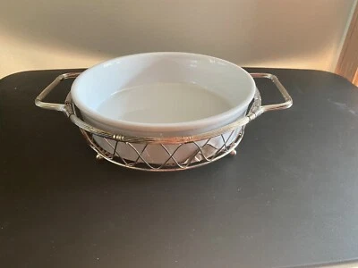International Silver Company Silver Plated 9" Basket, 1-1/4 Qt Stoneware Liner - Image 1 of 3