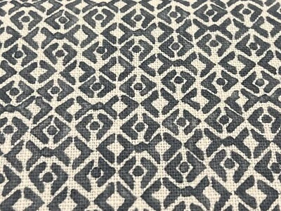 Mark Alexander Small Scale Geometric Linen Print Fabric- Facet / Ocean 3.60 yds - Image 1 of 4