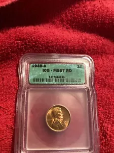 1949-S Lincoln Cent ICG MS 67 RD. PRICE REDUCTION. 4/12/25 - Picture 1 of 2
