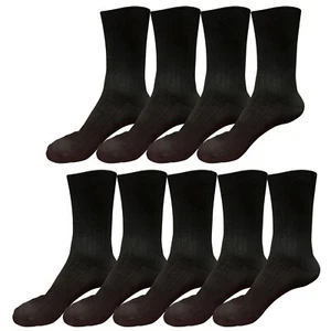 9 pairs 98% Cotton Mens Comfortable Casual Crew Dress Socks Mid Calf Size 9-11 - Picture 1 of 19
