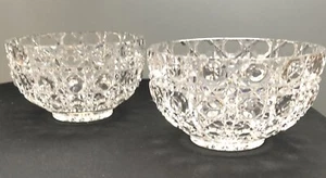 Lot Of 2 Federal Windsor Clear Heavy Crystal Buttons N Cane Bowls LOOK UNUSED - Picture 1 of 7