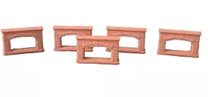 Model Railway Brick Red Colour Fireplace X5 Pieces HO OO Scale 24mm X 14mm Size - Picture 1 of 7