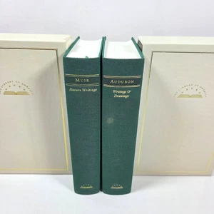Audubon Muir Nature Writings Drawings LOA #92 and #113 Slipcase 1st Prints HC - Picture 1 of 12