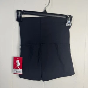 Capezio Womens Bike Boyfriend Shorts Size XS Black Elastic Foldover Waist New - Picture 1 of 11