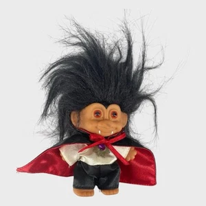 Russ Dracula Vampire Halloween 3" Inch Troll Doll With Medallion Vintage - Picture 1 of 10