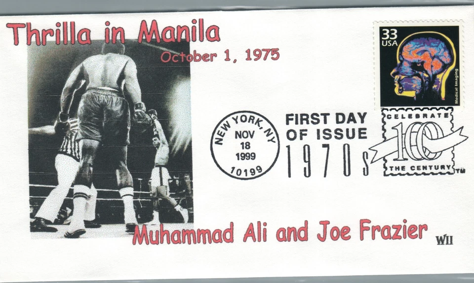 1999 First day Cover #3189o Medical imaging  Muhammad Ali Joe Frazier WII Cachet - Image 1 of 2