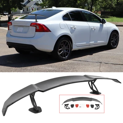 55" Glossy Black Rear Trunk Wings Spoiler Lip GT Style For Volvo S60 2002-2022 - Imagem 1 de 4