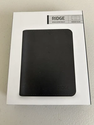 Nueva Cartera de Cuero Ridge Plegable - Negra Medianoche - Cartera de Protección RFID Foto 1 de 4