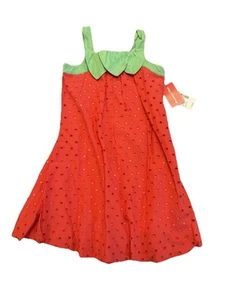 Gymboree Girls Eyelet Bubble Hem Dress Sz 5T- Strawberry Patch - Sweet Berry EUC - Picture 1 of 11