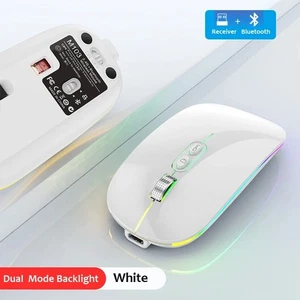 Rechargeable Dual-Mode Bluetooth/2.4 GHz Mouse Type-C Silent Backlit One-Click - Picture 1 of 24