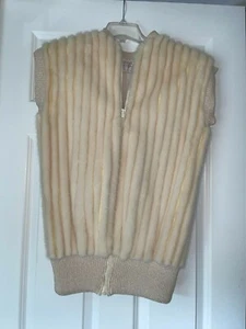 Vintage John Galanos cream vanilla ivory fur vest Bergdorf Goodman EUC Small - Picture 1 of 4