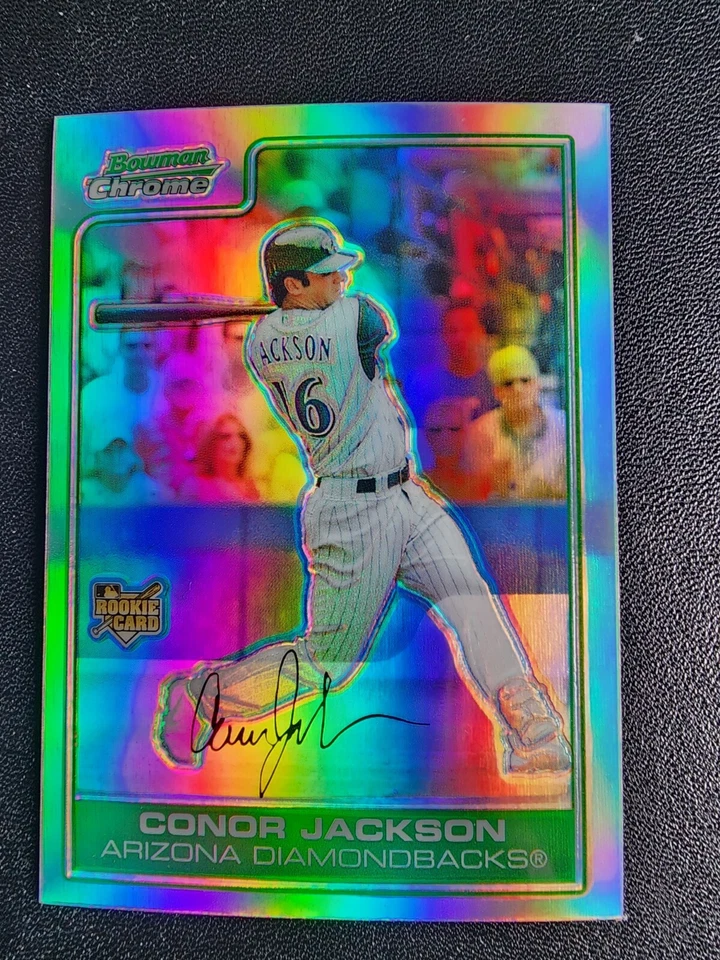 ХРОМИРОВАННАЯ КАРТОЧКА ДЕБЮТАНТА КОННОРА ДЖЕКСОНА 2006 BOWMAN ПЕРЕЛИВАЮЩАЯСЯ NO212 ARIZONA DIAMONDBACKS RC - Изображение 1 из 2