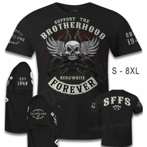 49 Hells Angels Camiseta Brotherhood Support 81 tu local rojo y blanco 5548 - Imagen 1 de 5