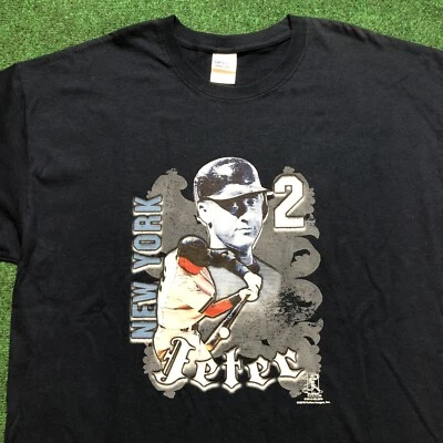 Derek Jeter T 恤尺寸 XL 球员选择海军蓝美国职棒大联盟洋基队 — 第 1/4 张图片