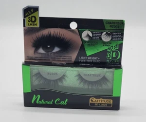 EBIN 3D LASH NATURAL CAT LIGHT WEIGHT FLEX THIN BAND CHARTREUX - Picture 1 of 8