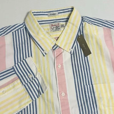 NWT J Crew Men’s XLT Classic Fit Oxford Striped Long Sleeve Button Down Shirt - Image 1 of 4