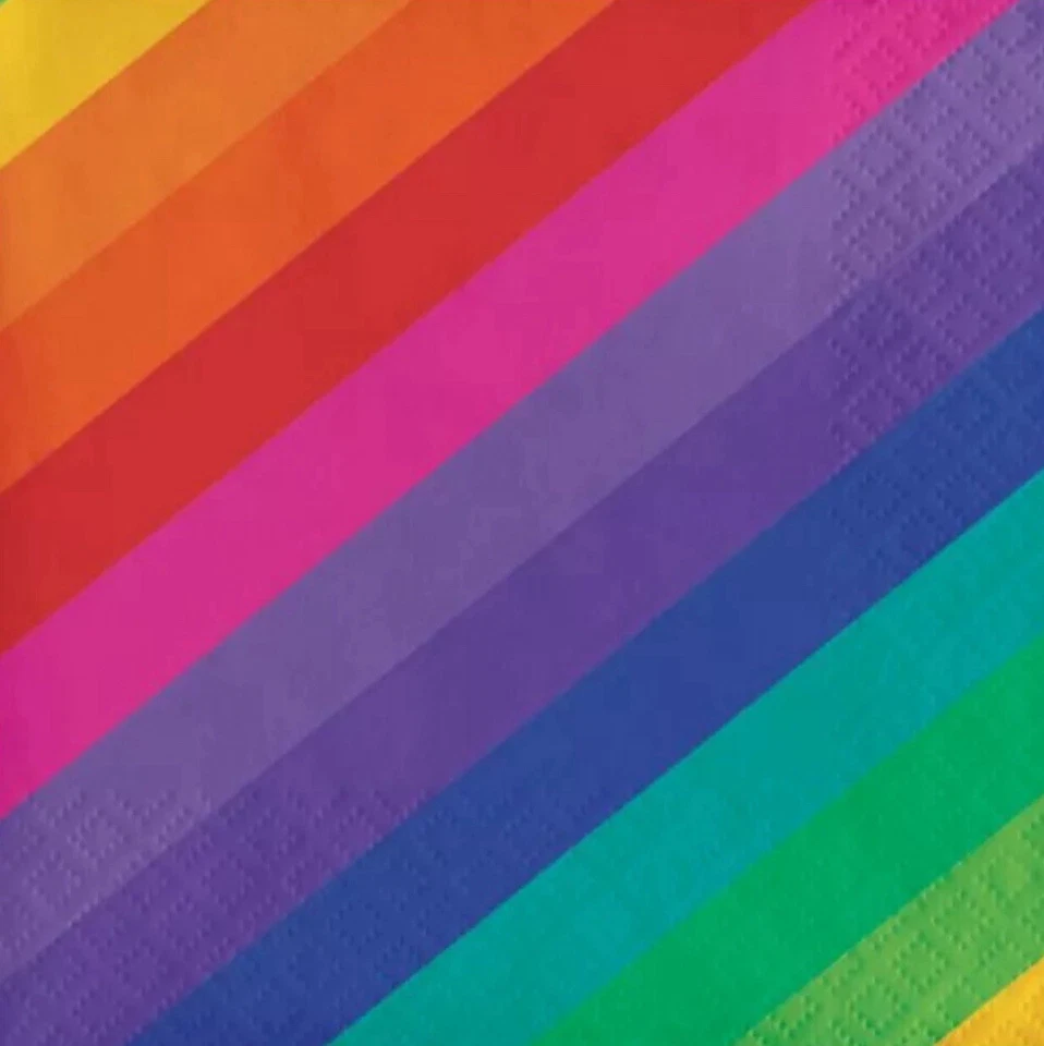 Rainbow Beverage Napkins Rainbow Party Decor Supplies Decorations - Image 1 of 1