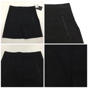 NWT ZARA sz Small Black Textured Snake Skin Print Black Zip Pocket A Line Skirt - Picture 1 of 11