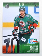2018-19 Sereal Premium KHL 2017-18 SILVER Foil #AKB-009 Justin Azevedo 02/10