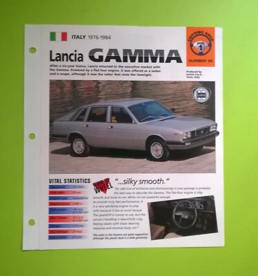 Imp Lancia Gamma folleto informativo autos calientes especificaciones del concesionario Foto 1 de 4