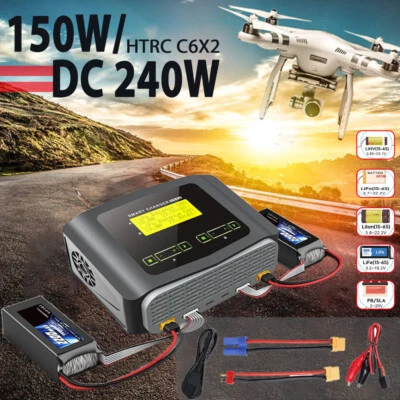 Neu!!！HTRC DUO C6X2 Lipo Battery Balance Ladegerät 10A AC/DC Dual RC Ladegerät - Bild 1 von 4