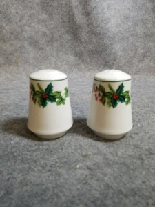 Salero y pimentero con estampado de acebo, porcelana - Imagen 1 de 6