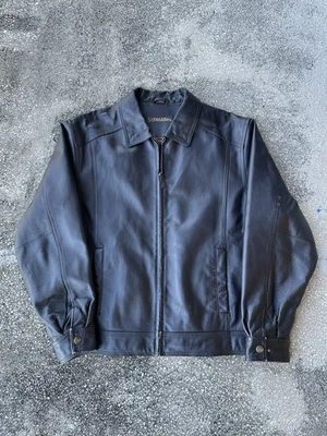 Chaqueta de Cuero Vintage St Johns Bay Para Hombre Talla Mediana Marrón Vuelo Aviador Bombardero Foto 1 de 4