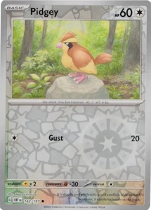 Pidgey 162/197 | Llamas de obsidiana | Común | Carta Pokémon holográfica inversa casi nueva - Imagen 1 de 1