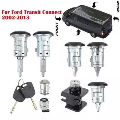 Complete Lock Set For Ford Transit Connect Bonnet Fuel Door Lock 2 Keys 4425134 - Image 1 of 4