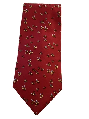 Corbata Brooks Brothers Makers seda tradicional ancha para hombre abeja 🐝 roja Foto 1 de 4
